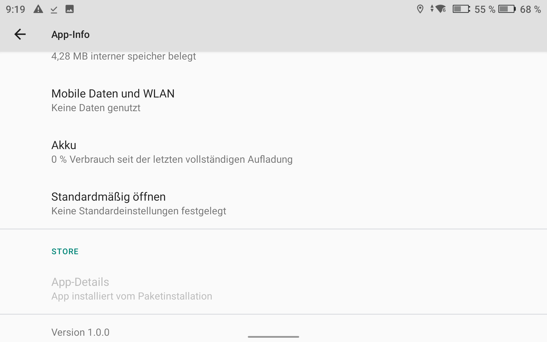 App-Info Akku