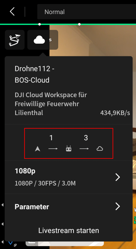 Übertragung läuft