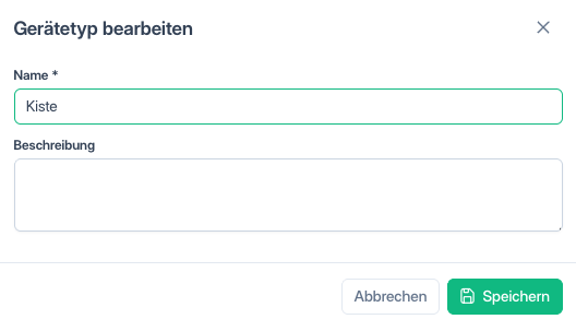 Gerätetyp bearbeiten