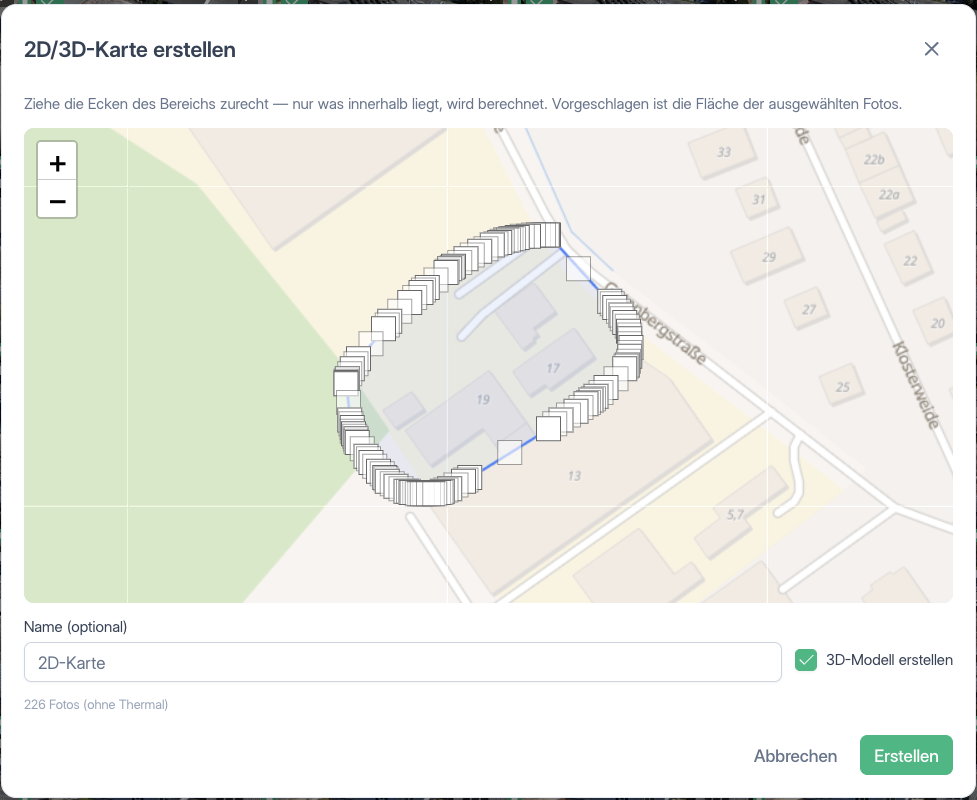 Dialog „2D/3D-Karte erstellen"