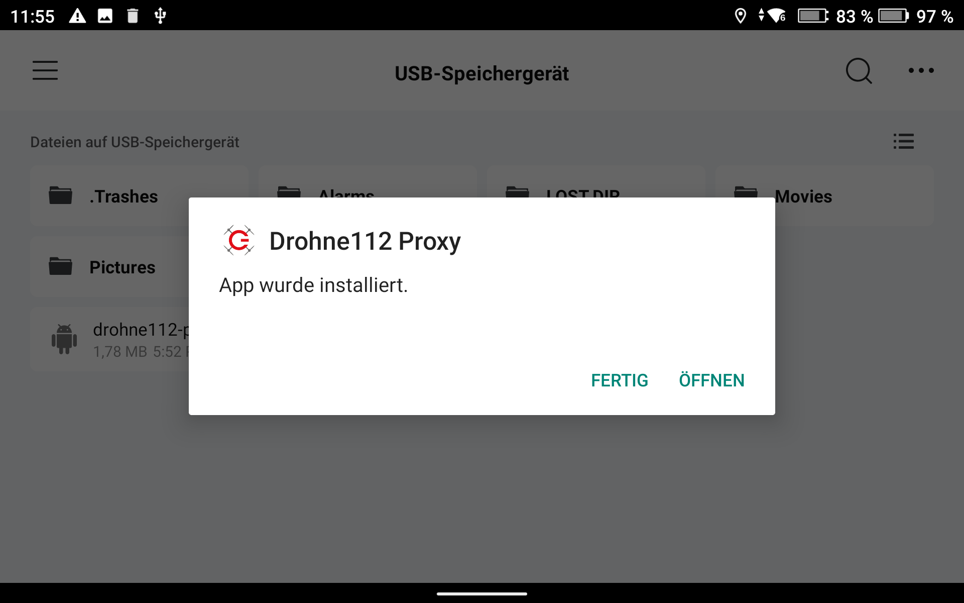 Installation erfolgreich