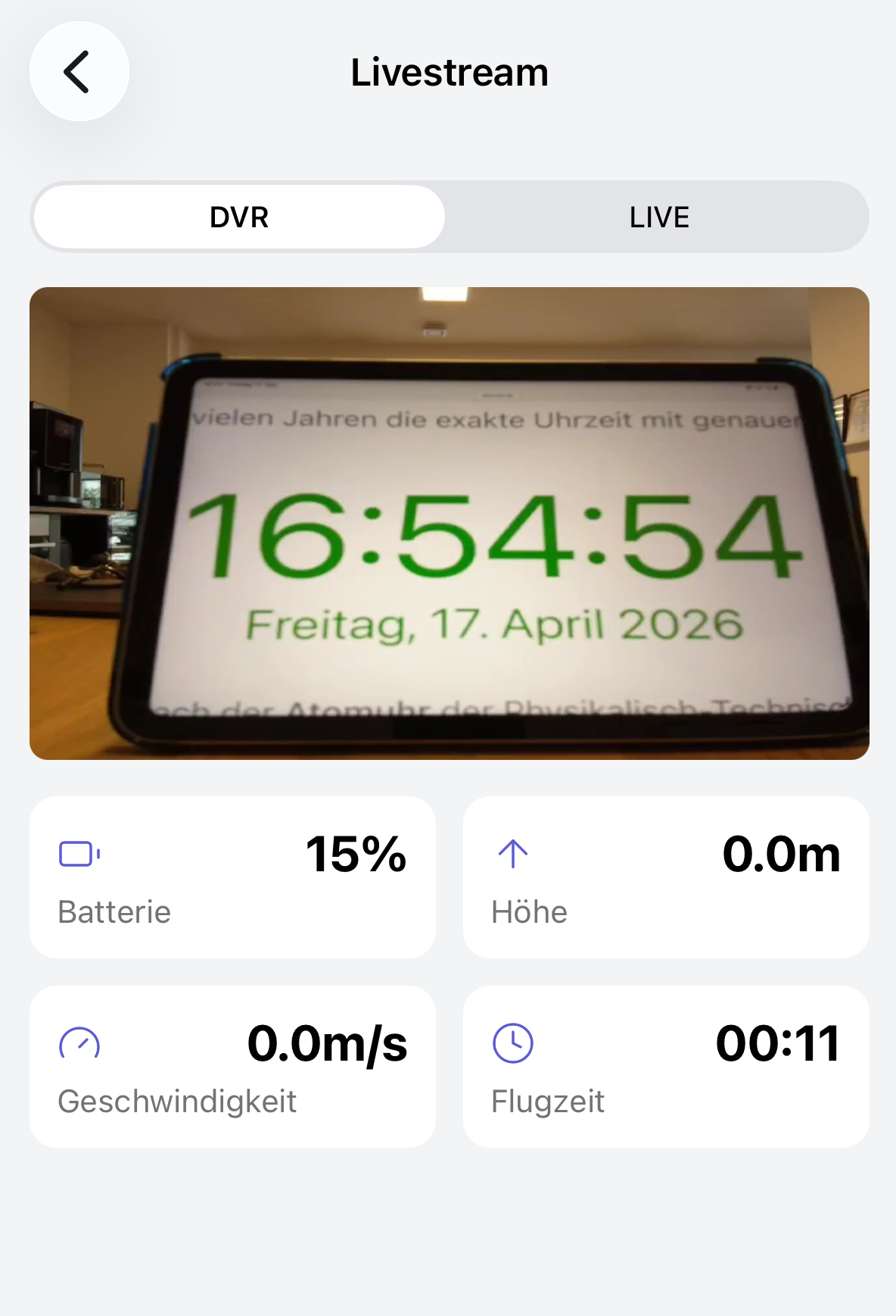 Livestream Ansicht