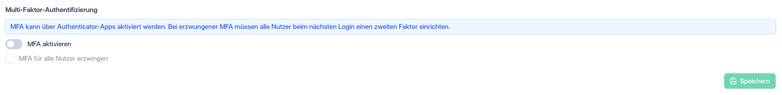 MFA-Einstellungen