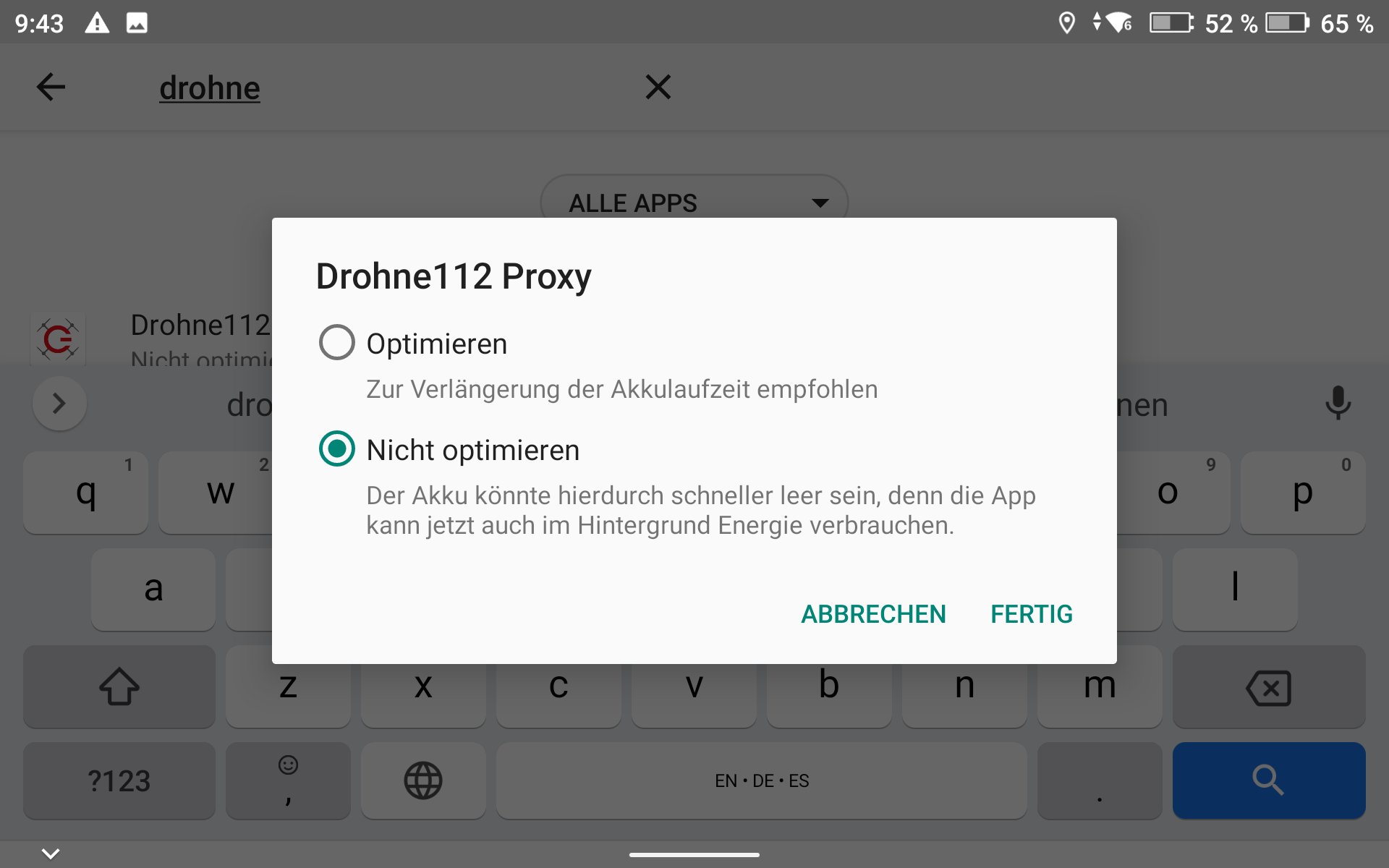 Nicht optimieren