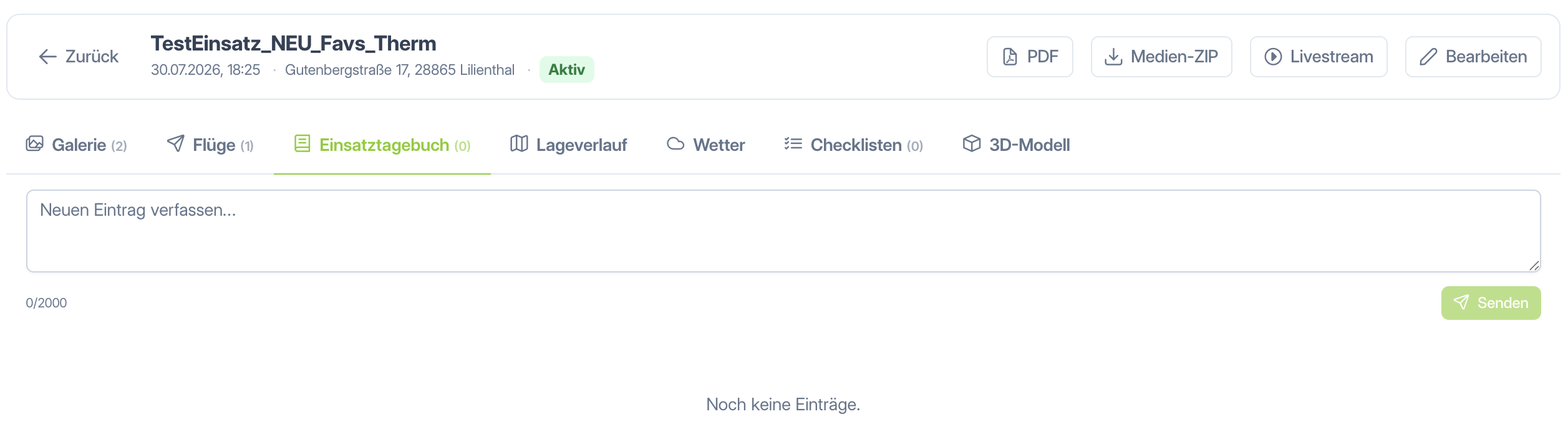 Einsatztagebuch