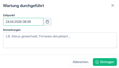 Wartung durchführen